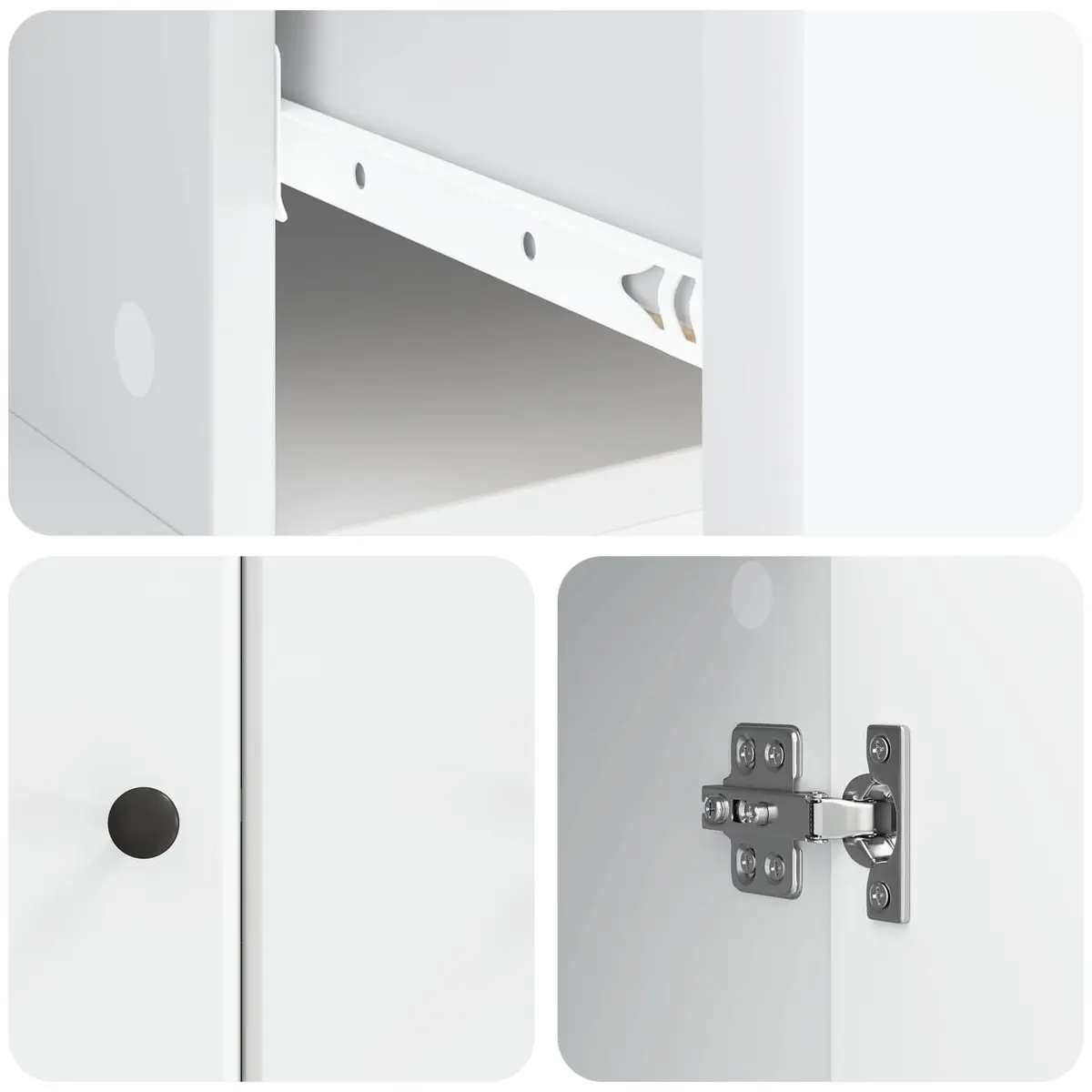 White Sideboard Buffet Storage Cabinet Dining Room Furniture 66x34.5x90cm