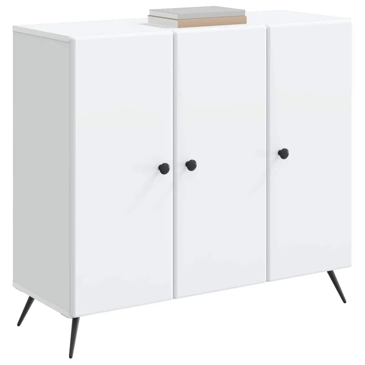 White Sideboard Buffet Storage Cabinet Engineered Wood Living Dining Room