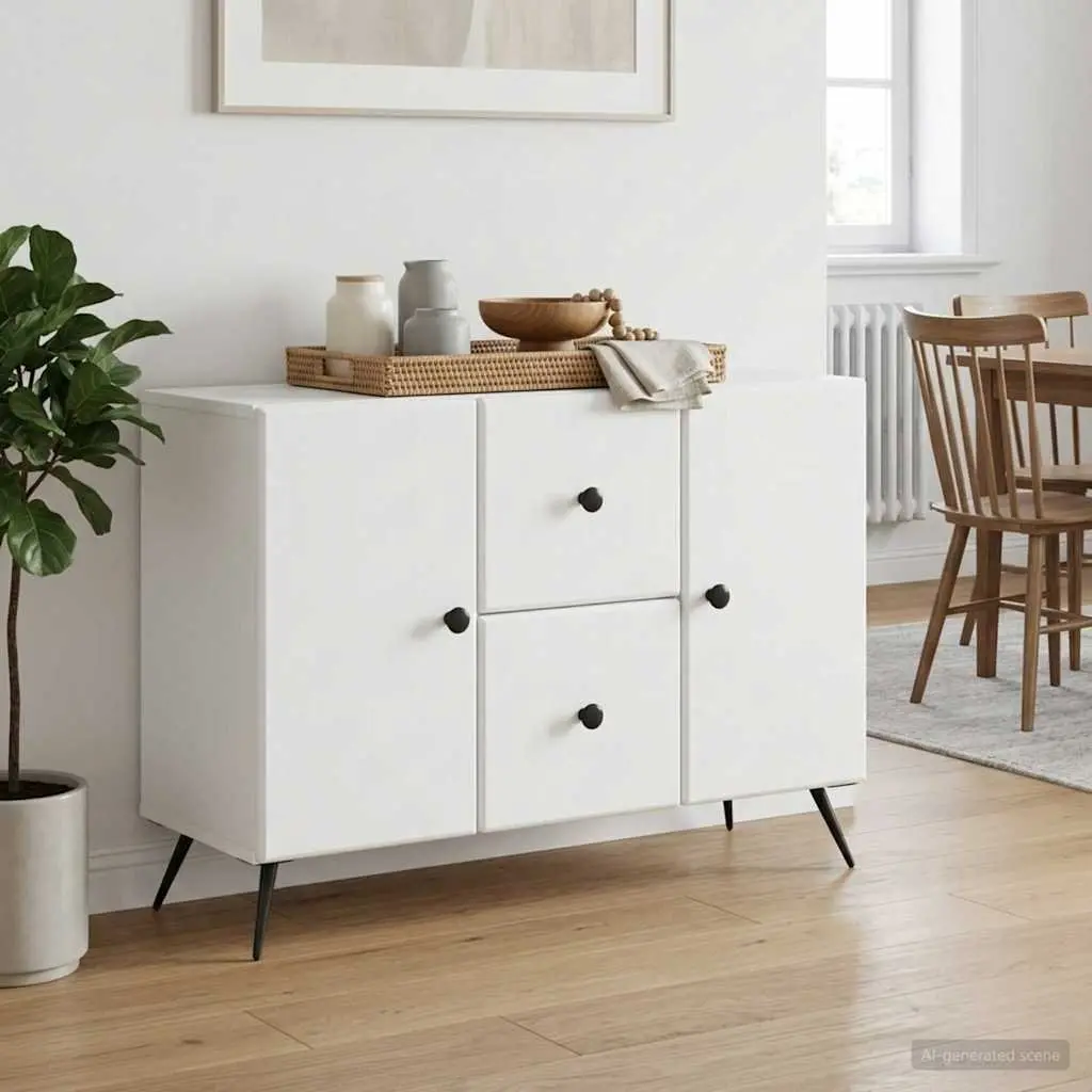 White Sideboard Buffet Storage Cabinet Dining Room Living Room Organizer