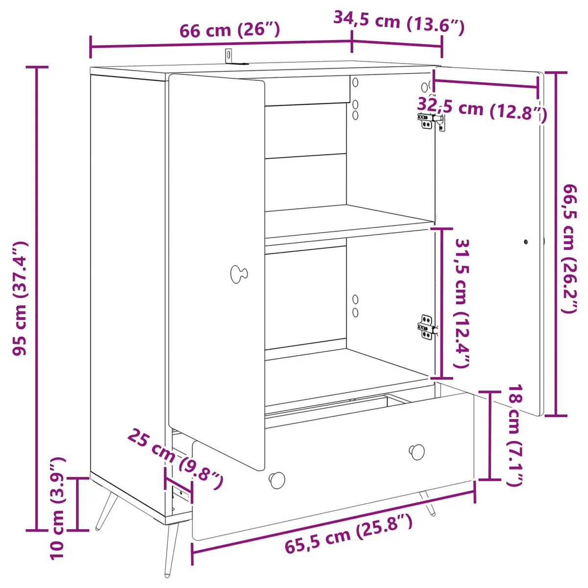 White Sideboard Buffet Cabinet