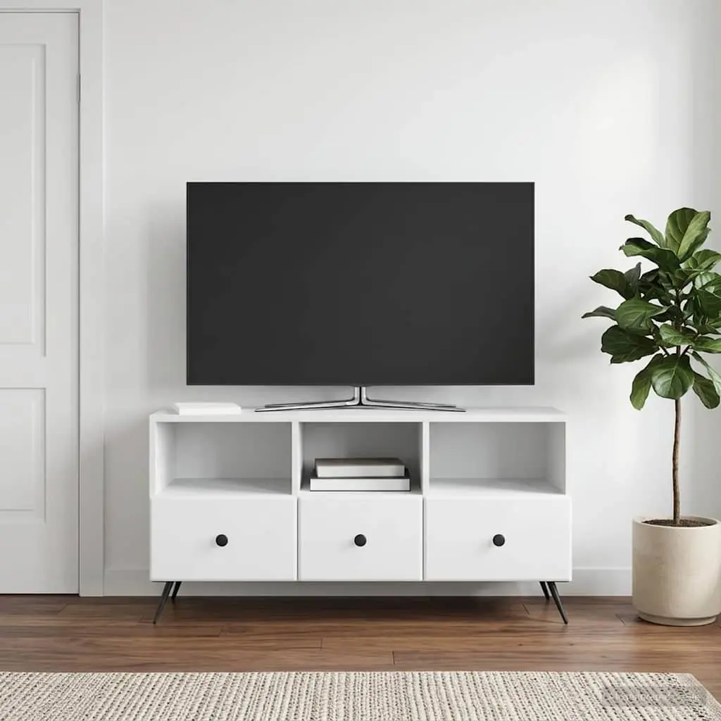 TV Cabinet for Living Room White Engineered Wood 102 x 34.5 x 50 cm