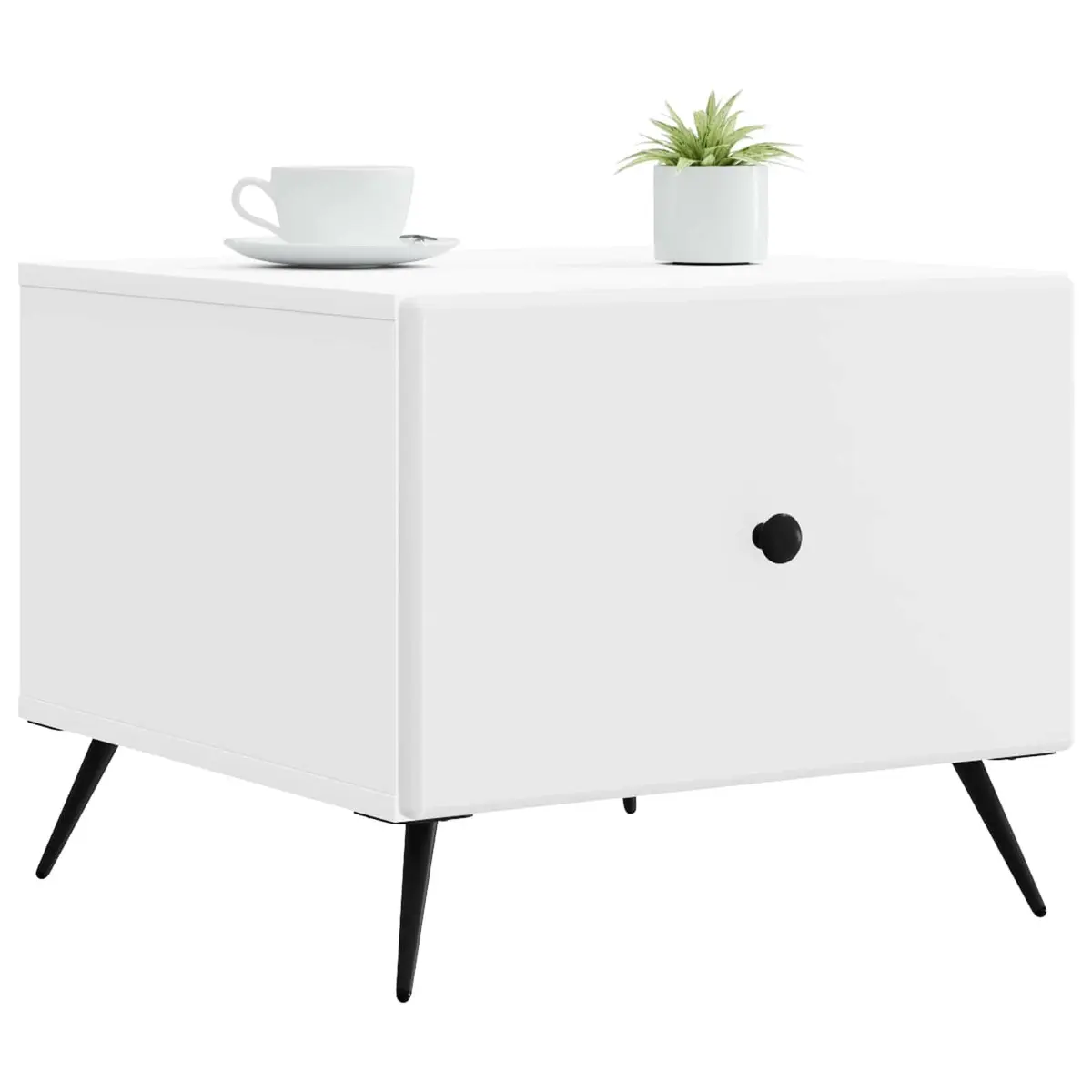 White Rectangular Coffee Table with Drawer
