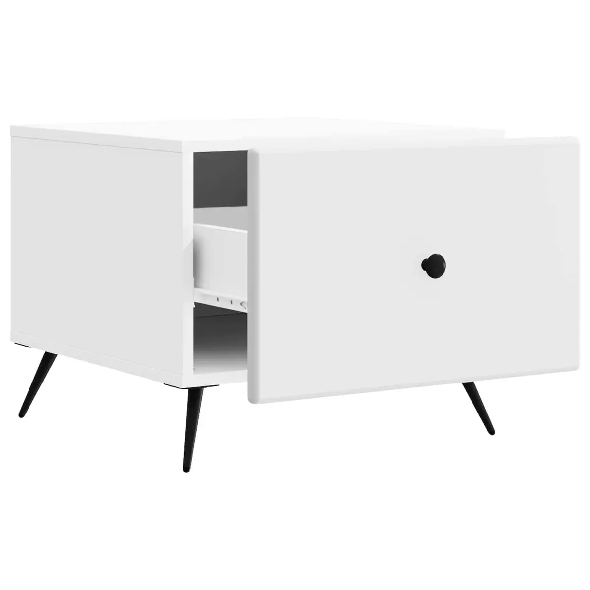 White Rectangular Coffee Table with Drawer