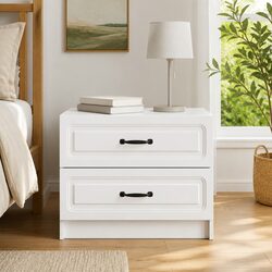 White Bedside Cabinet: 62 x 34.5 x 44.5 cm, Engineered Wood