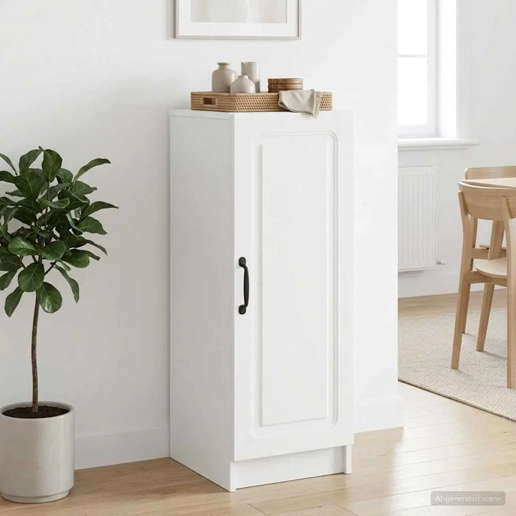 White Sideboard Storage Cabinet for Living Room with Adjustable Shelves and Drawers