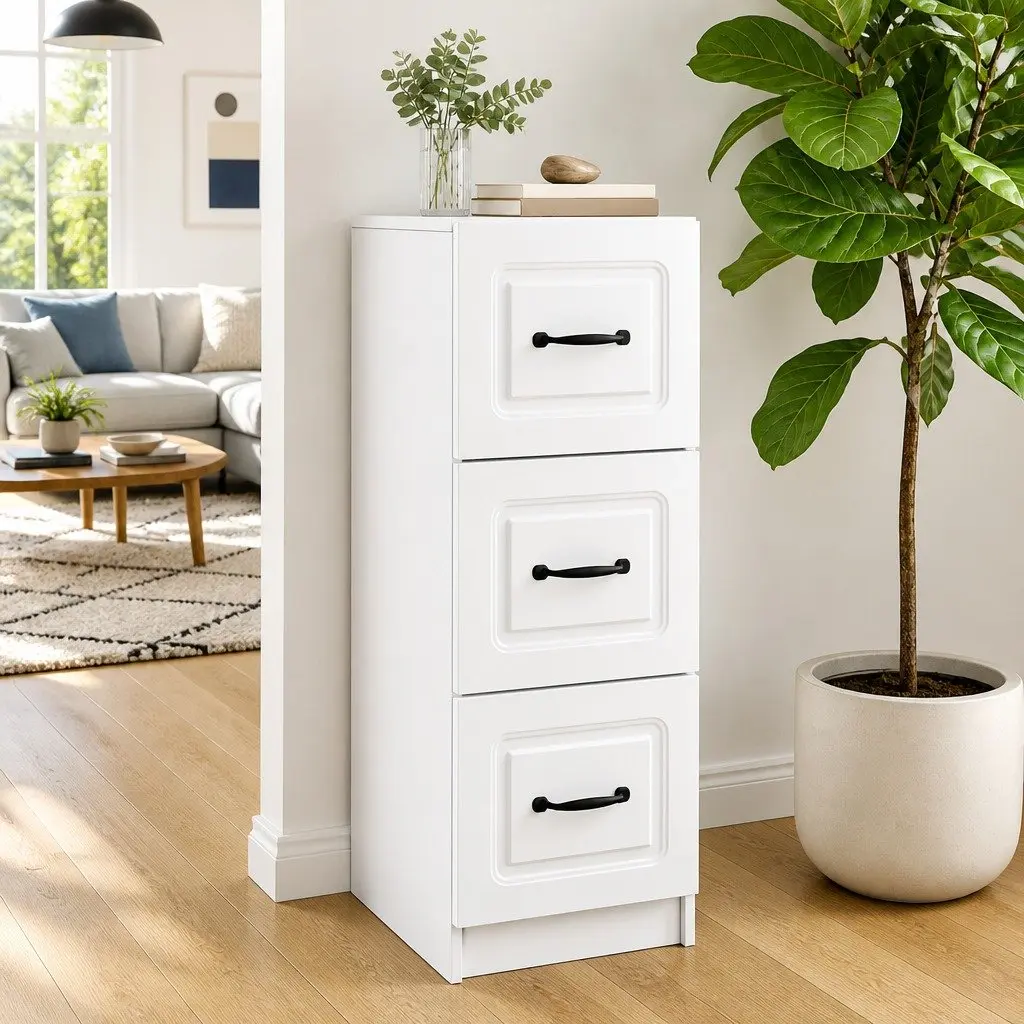 Drawer Cabinet Storage Unit for Bedroom Living Room White