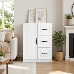 Dimensions and Features of 66cm White Engineered Wood Sideboard