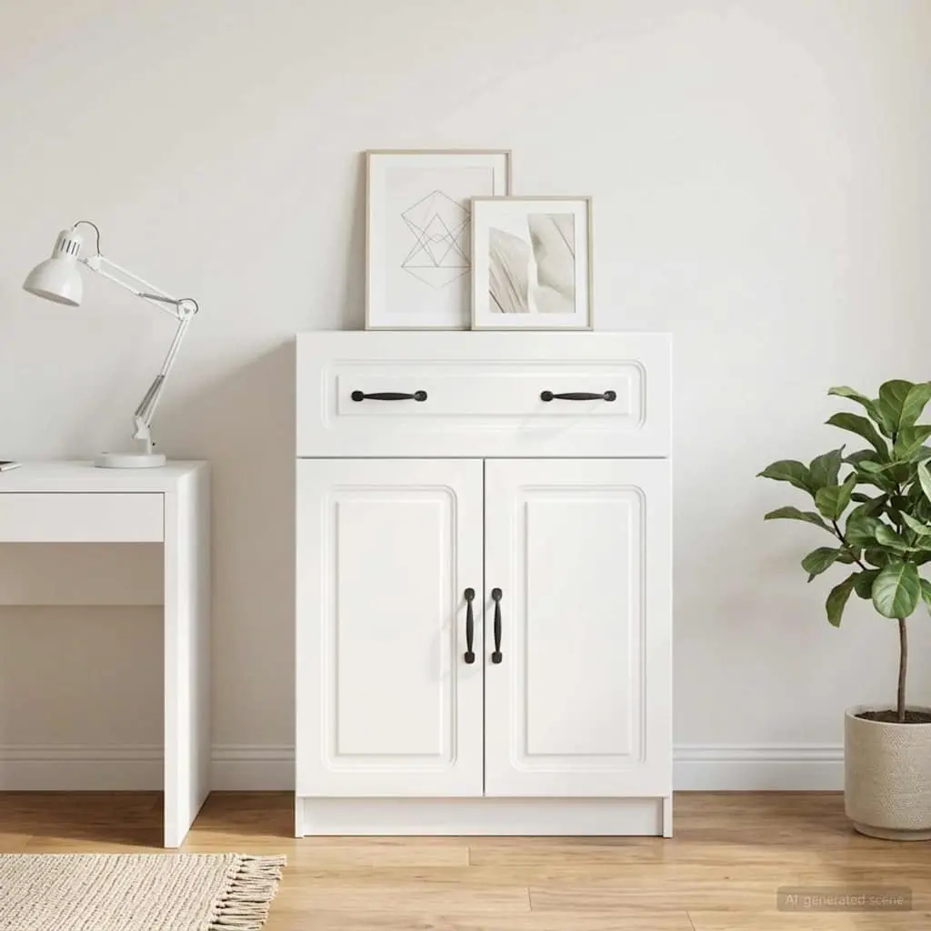 Modern White Sideboard Storage Cabinet Living Room Dining Furniture Engineered
