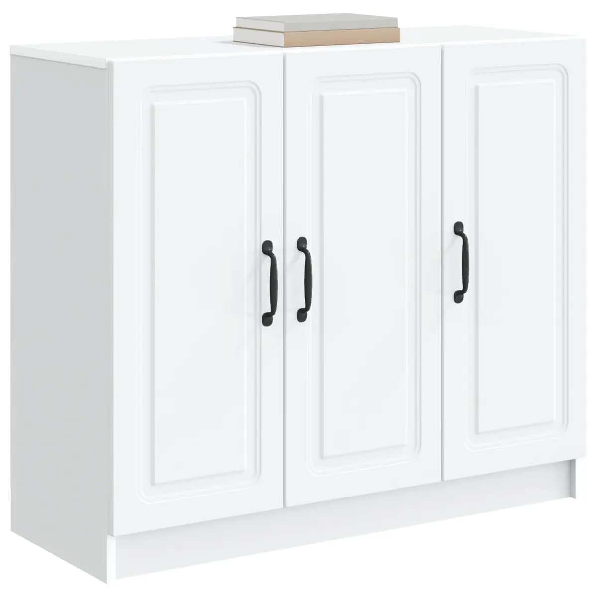 White Engineered Wood Storage Cabinet