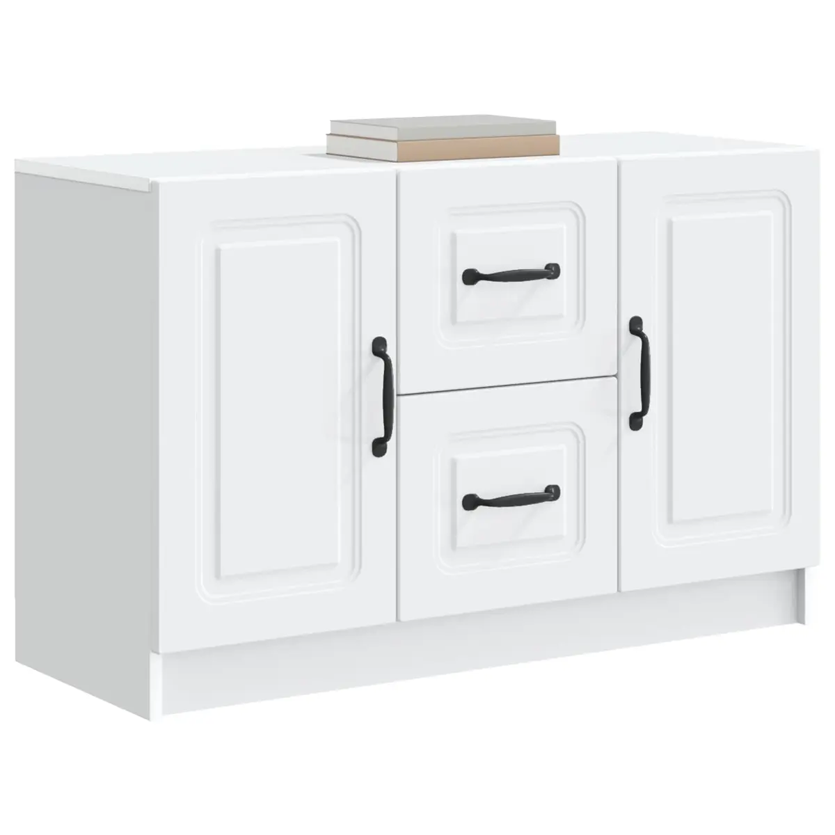 White Sideboard Storage Cabinet Dining Room 89 x 34.5 x 57 cm