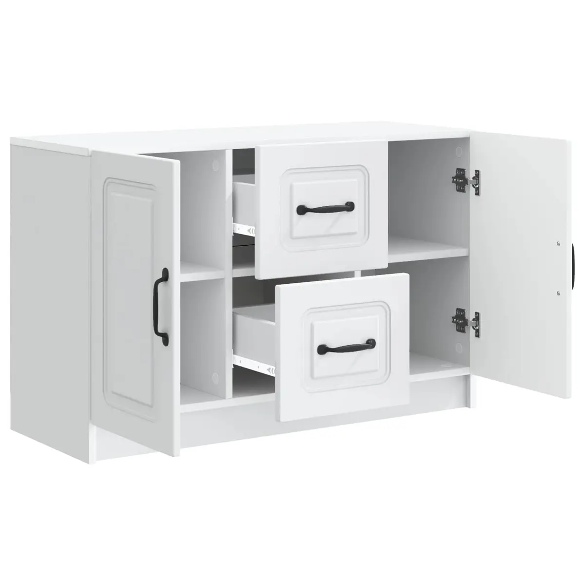 White Sideboard Storage Cabinet Dining Room 89 x 34.5 x 57 cm