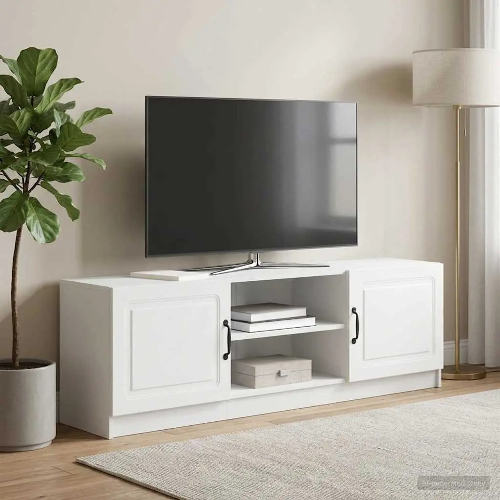 TV Cabinet Living Room White 150 x 31 x 47 cm Engineered Wood Media Storage Unit
