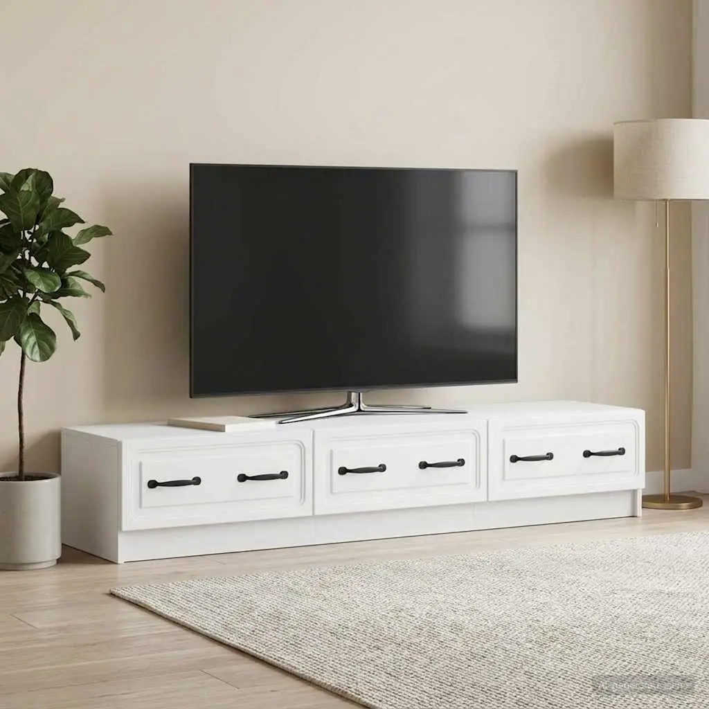 White TV Cabinet with Drawer