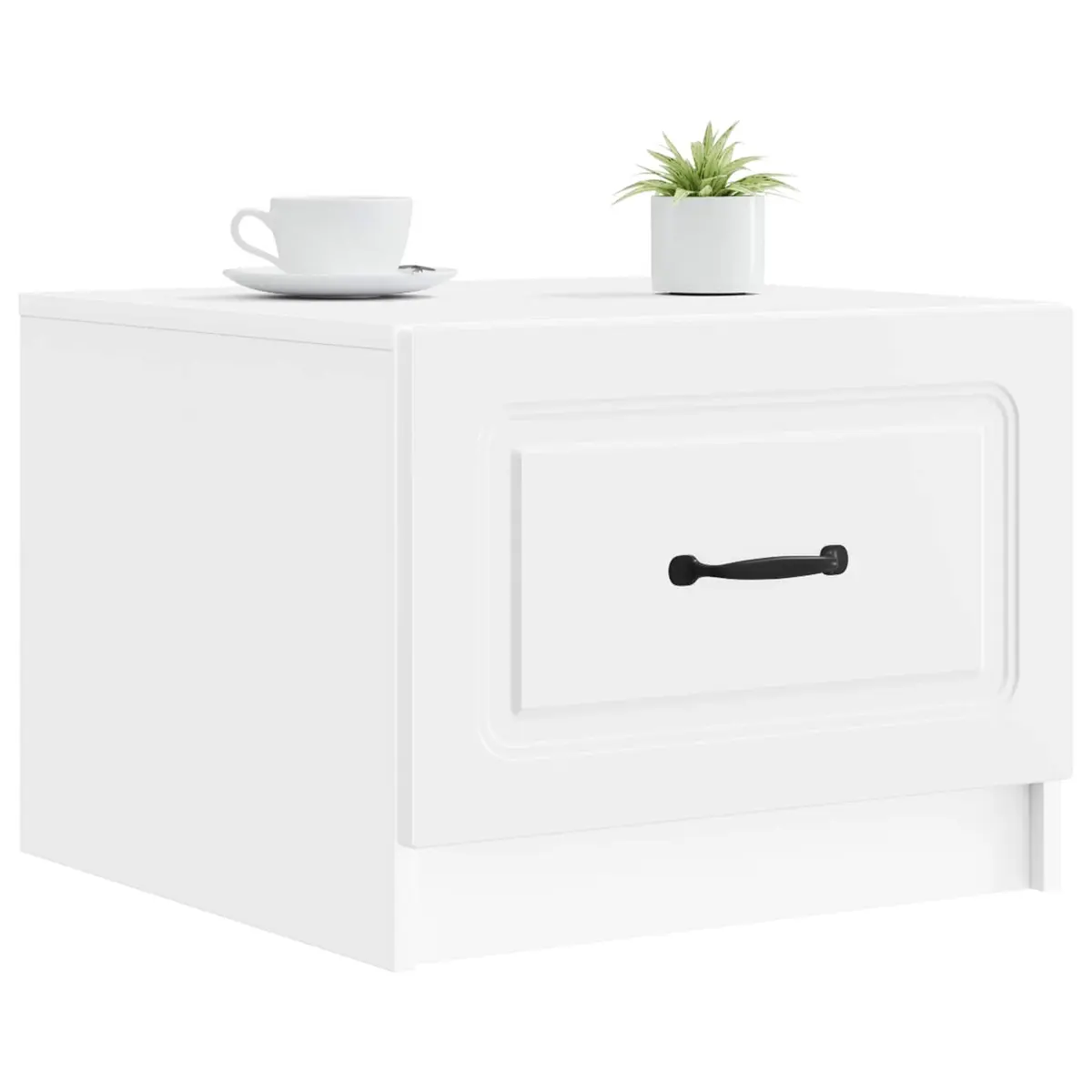White Modern Coffee Table with Drawer
