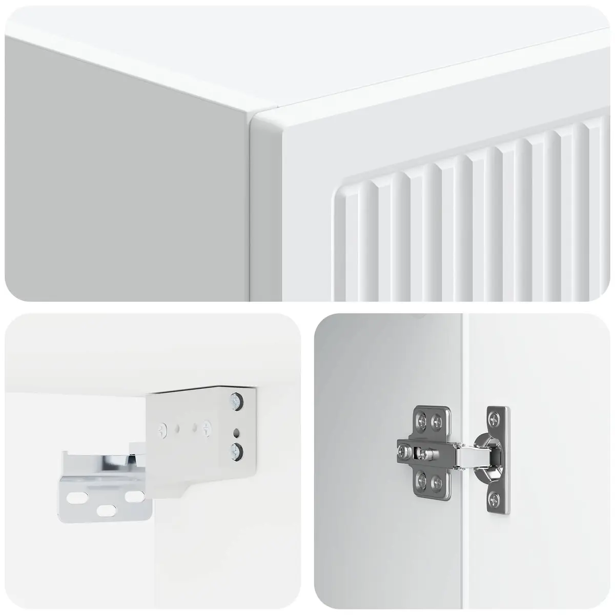 Wall-Mounted Storage Cabinet Living Room White Engineered Wood 33 x 34.5 x 90 cm