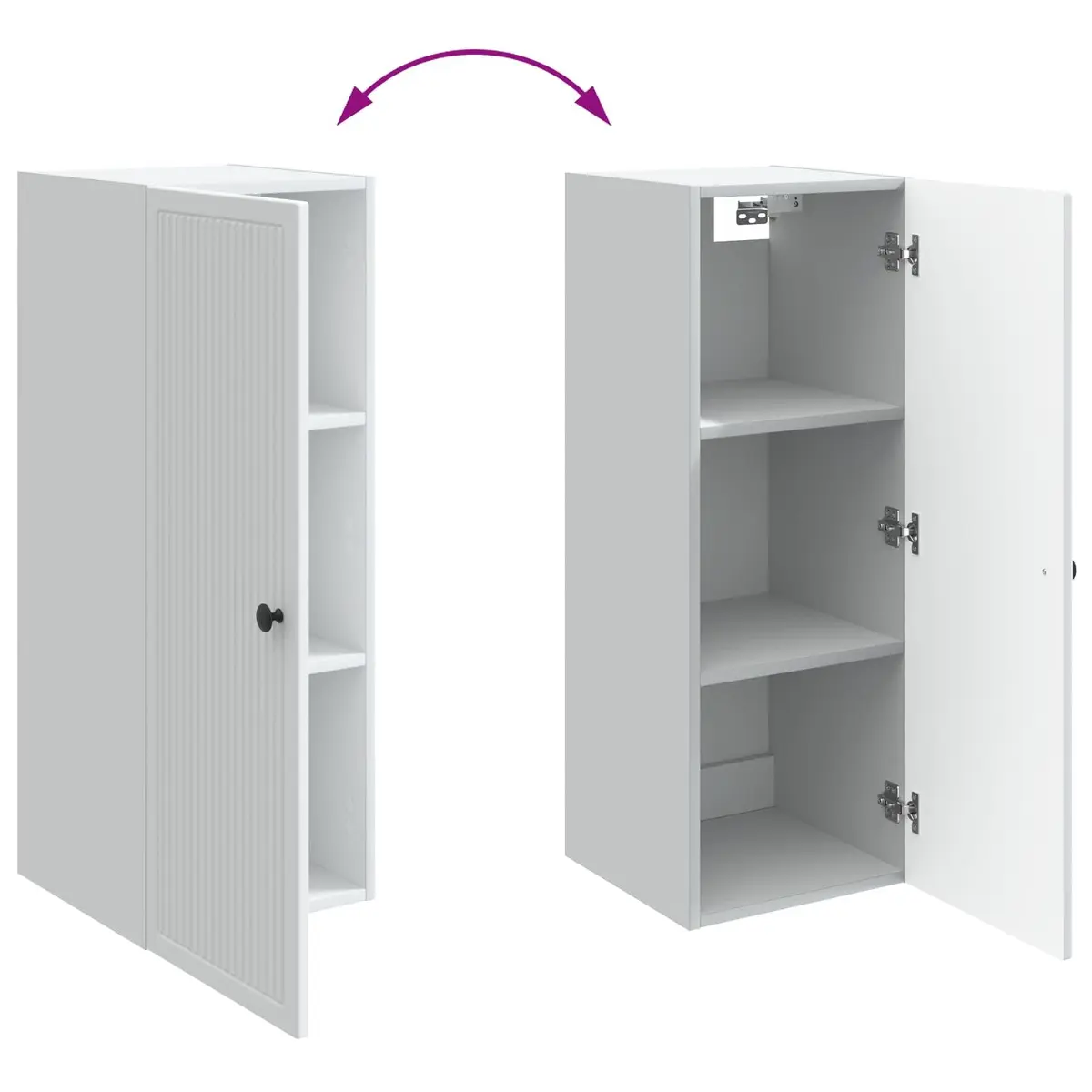 Wall-Mounted Storage Cabinet Living Room White Engineered Wood 33 x 34.5 x 90 cm