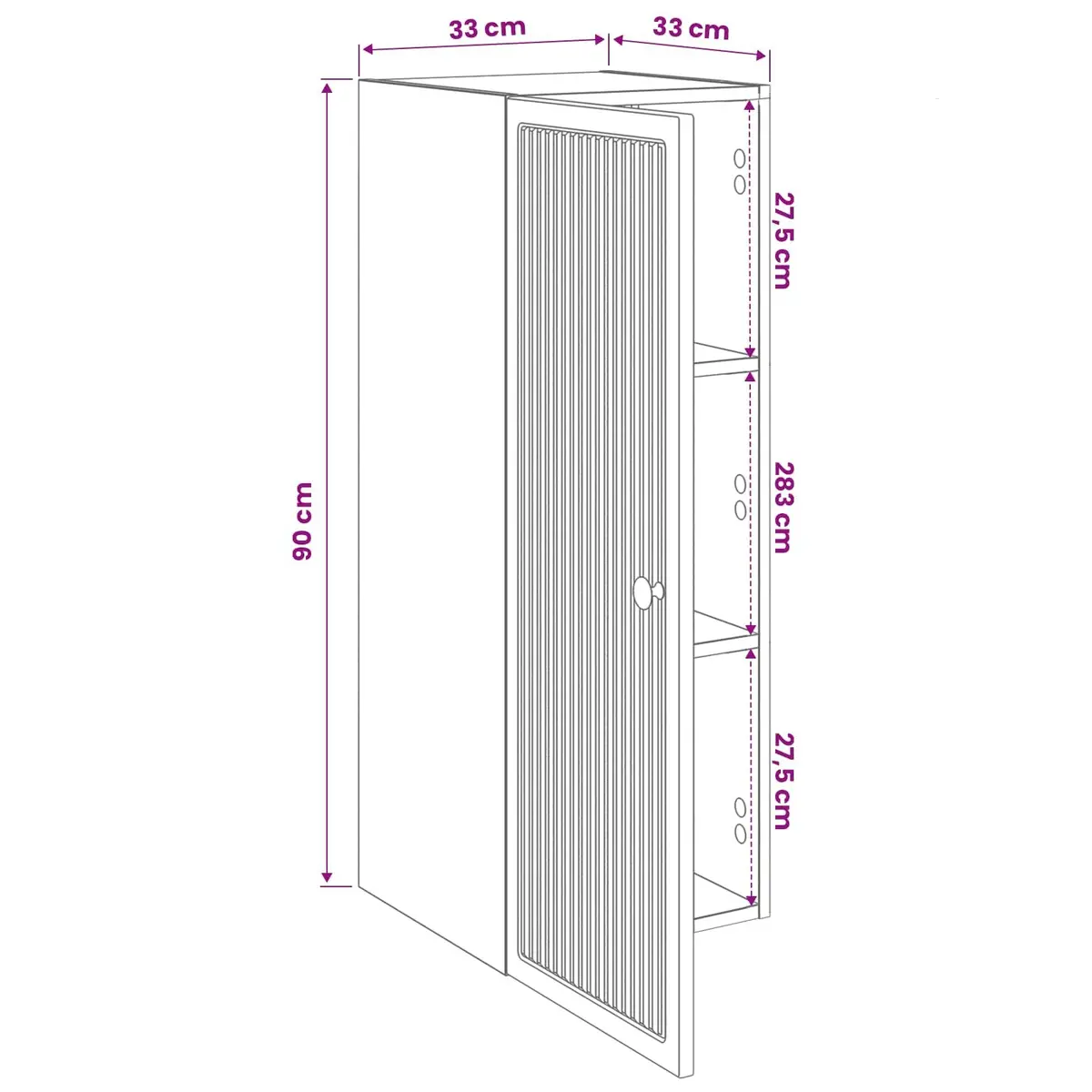 Wall-Mounted Storage Cabinet Living Room White Engineered Wood 33 x 34.5 x 90 cm