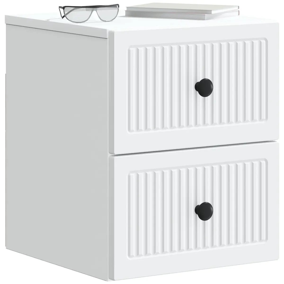 Wall-Mounted Bedside Cabinet Storage Organiser Bedroom Furniture White