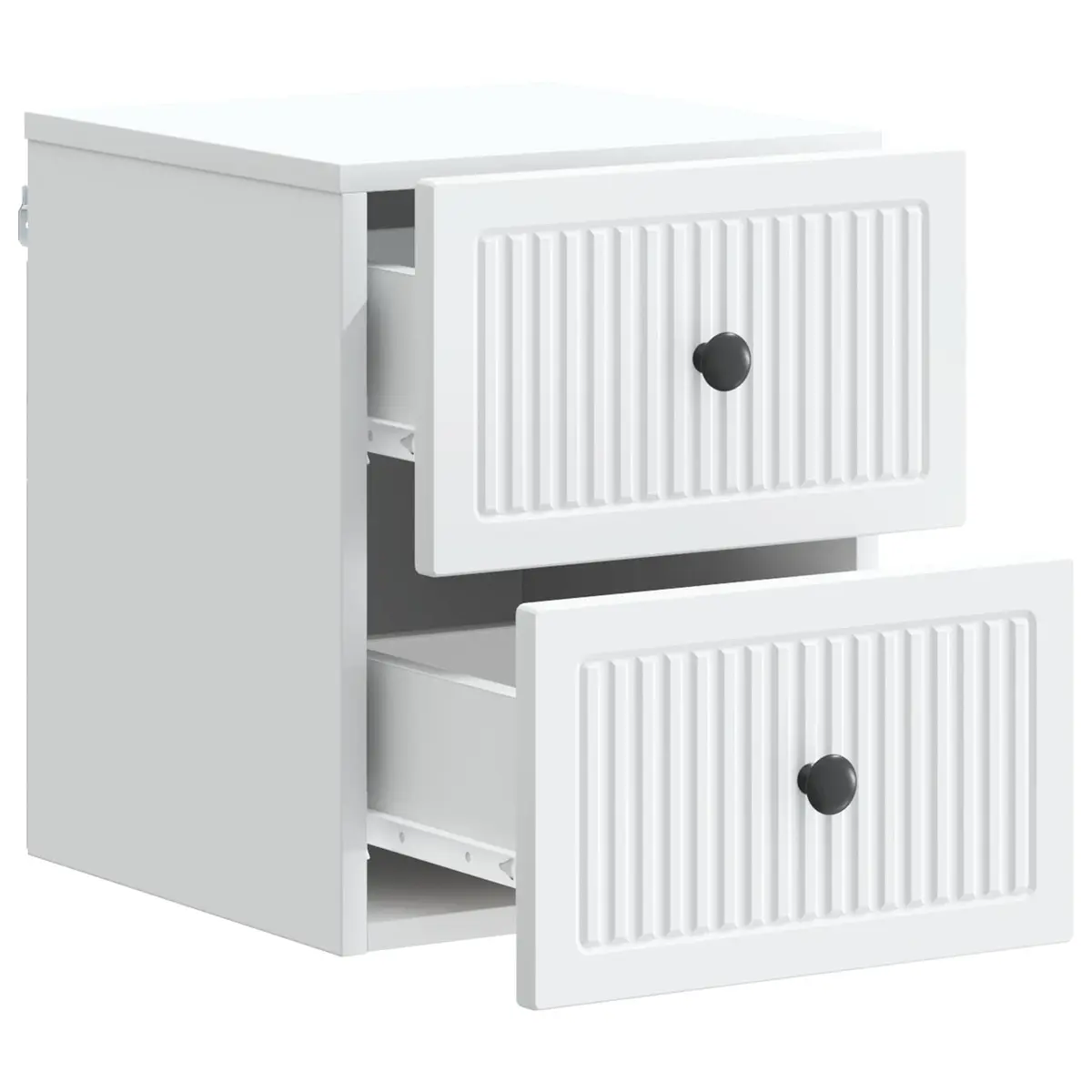 Wall-Mounted Bedside Cabinet Storage Organiser Bedroom Furniture White