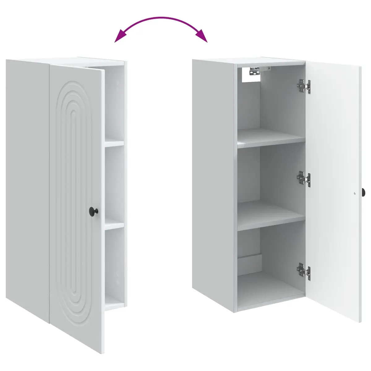 Wall-Mounted Storage Cabinet Living Room White Engineered Wood 33 x 34.5 x 90 cm
