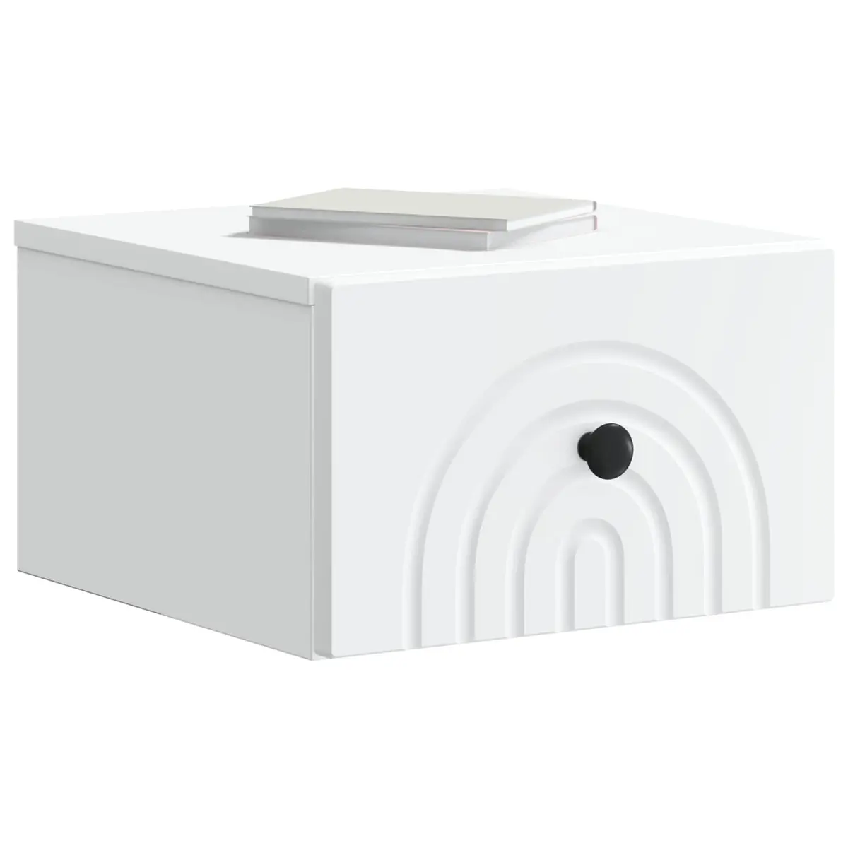 Wall-Mounted Bedside Cabinet White Engineered Wood Storage Drawer Organiser