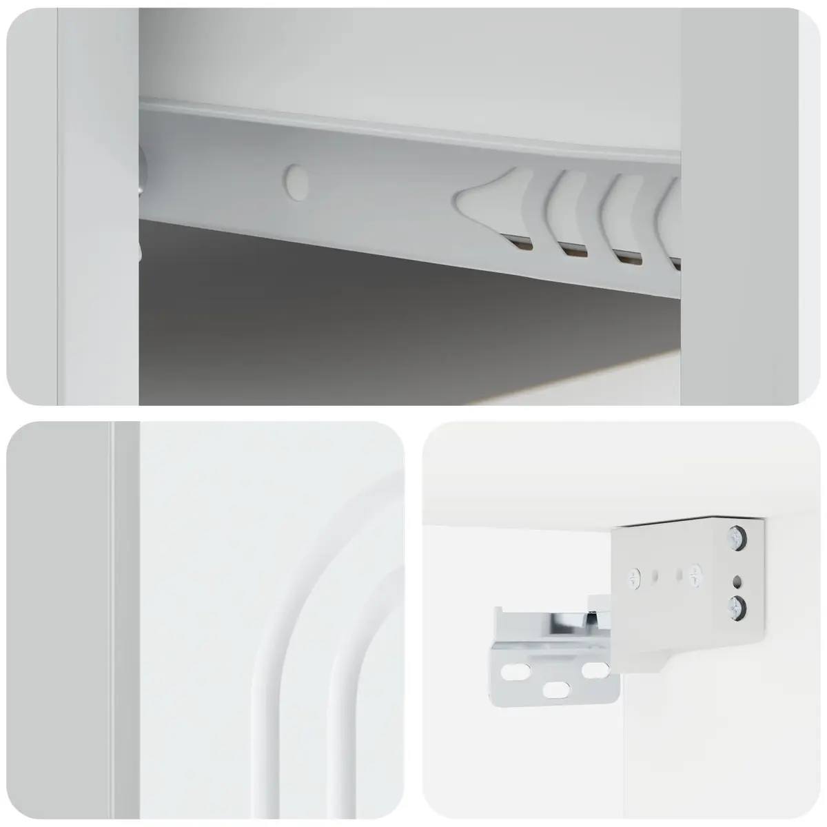 Wall-Mounted Bedside Cabinet White Storage Organizer Bedroom Living Room