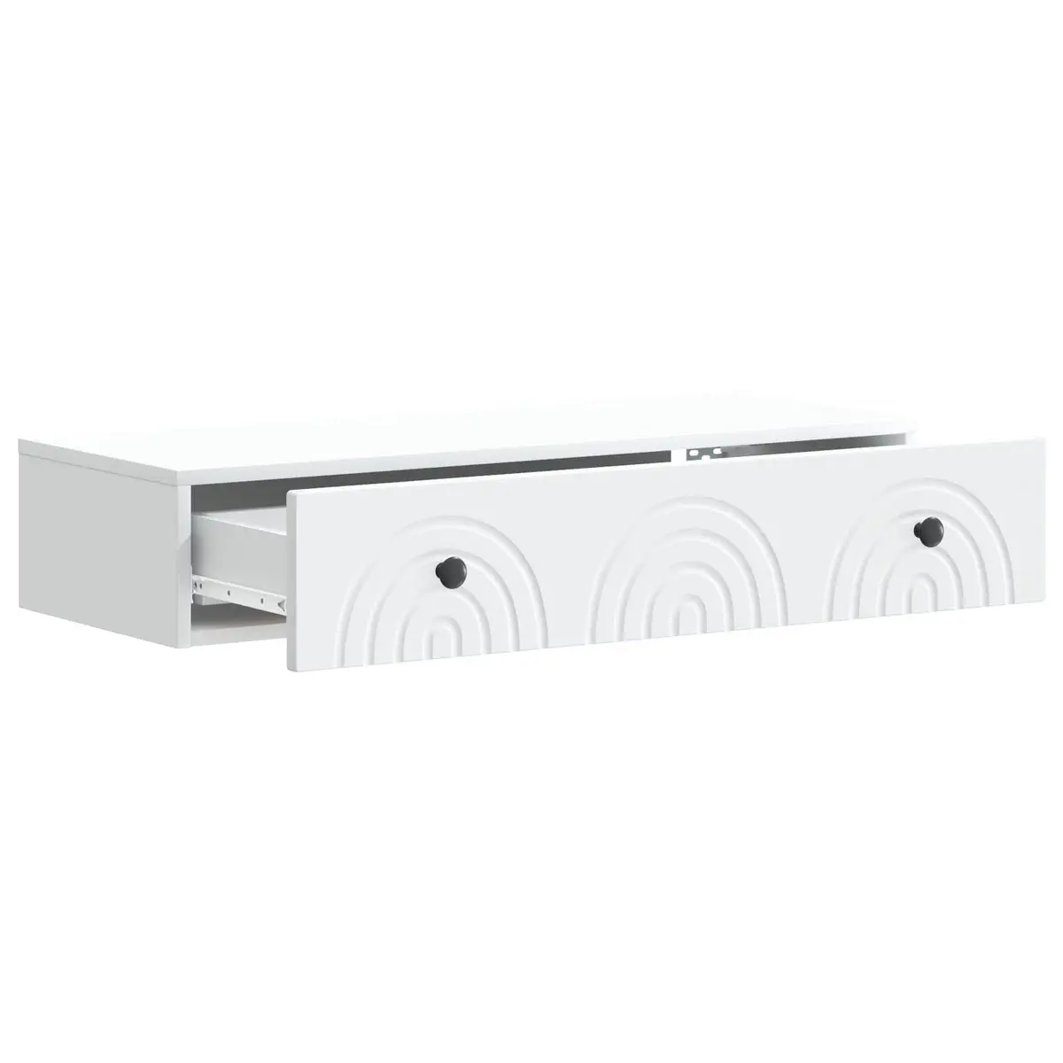 Wall-Mounted Side Table White Storage Cabinet Bedroom Living Room 87.5 x 34.5 x 17 cm