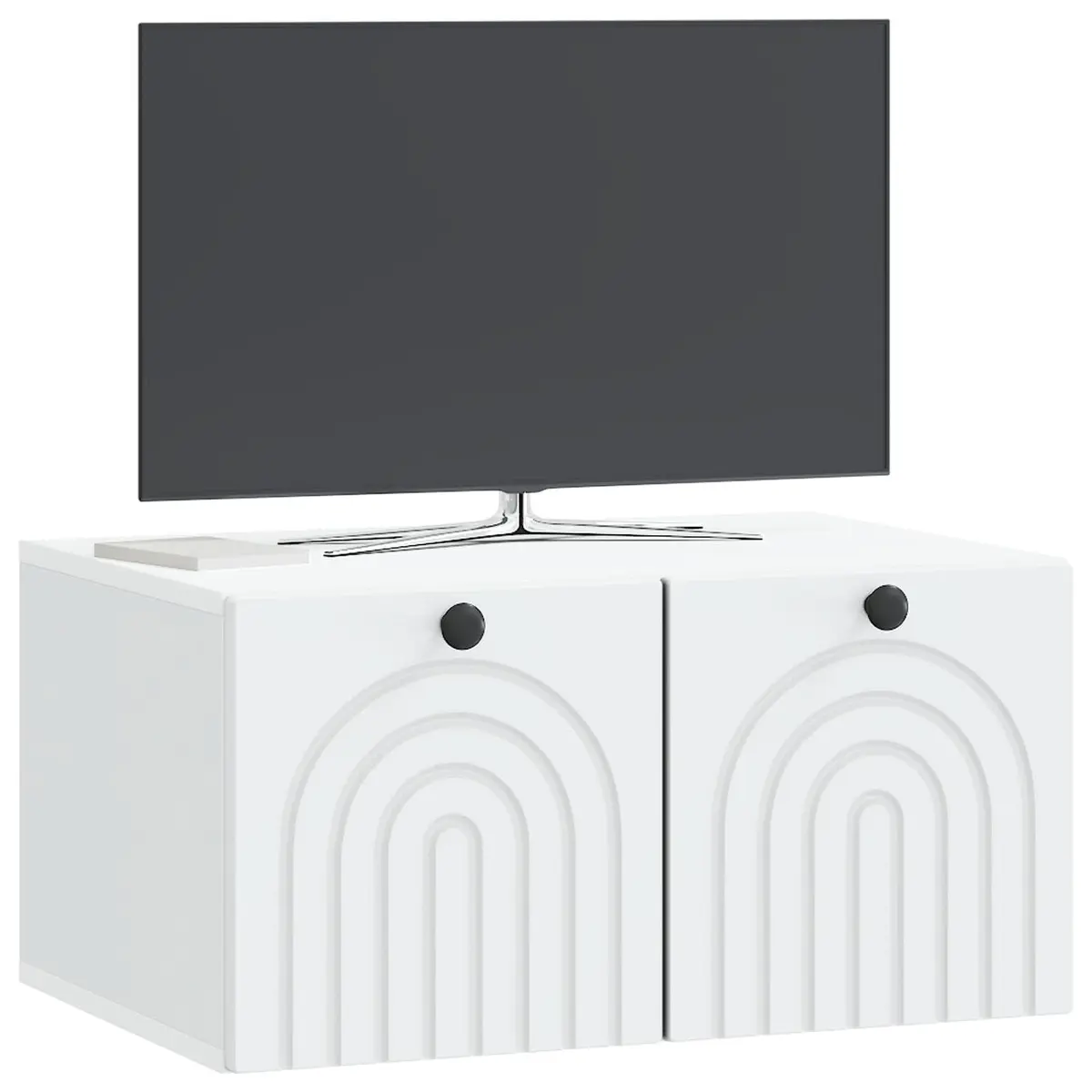 Wall-Mounted TV Cabinet White Modern Living Room Storage 59.5 x 41 x 30 cm Engineered Wood