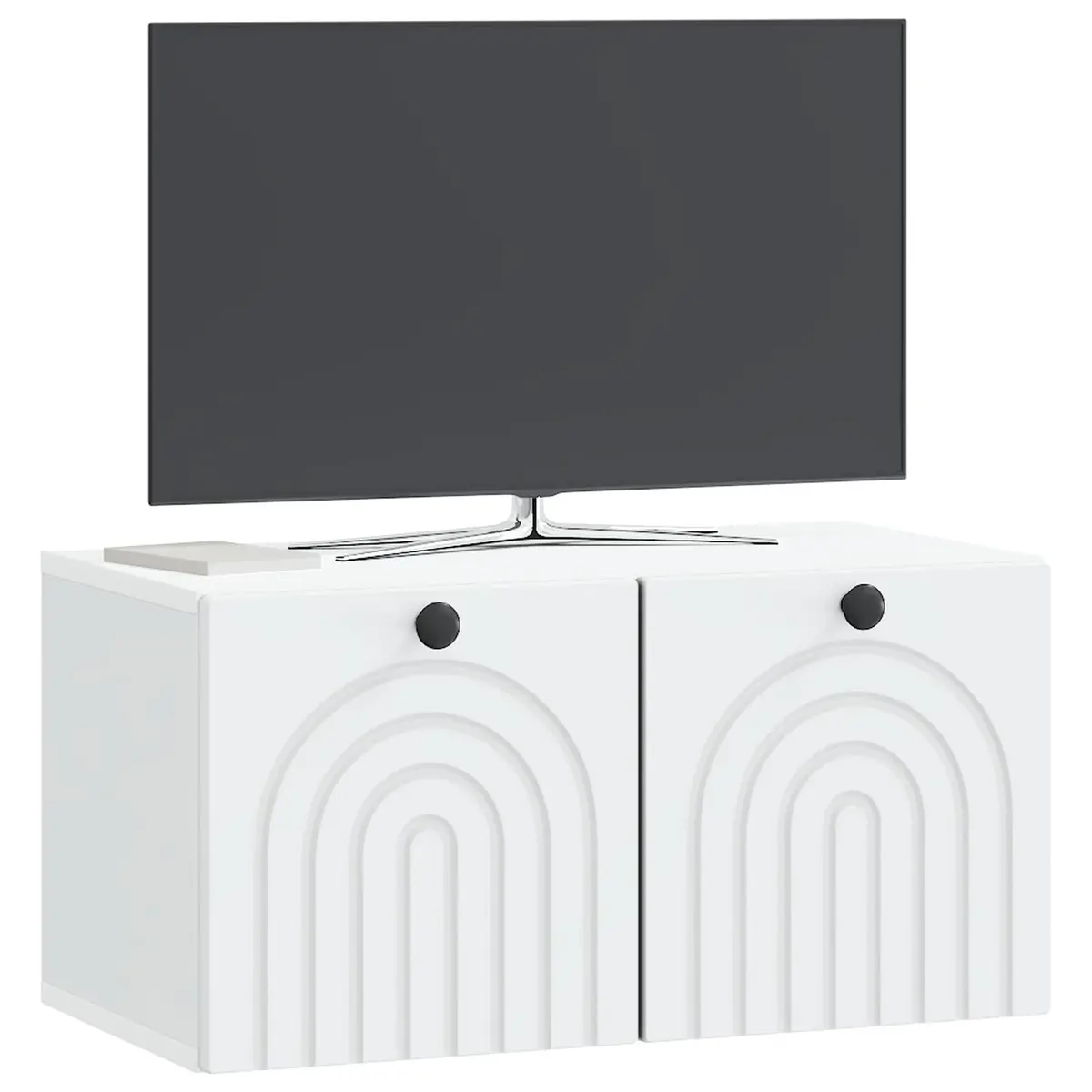 Wall-Mounted TV Cabinet Living Room White 59.5 x 31 x 30 cm Engineered Wood Media Storage