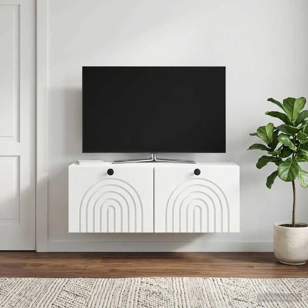 White Wall-Mounted TV Cabinet