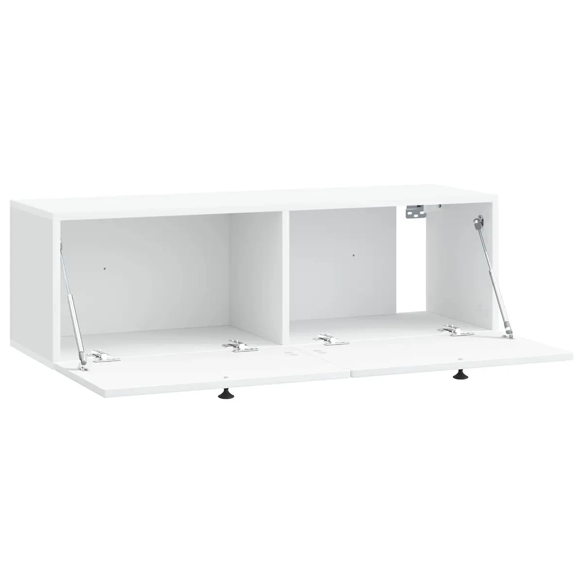 Wall-Mounted TV Cabinet White Engineered Wood Media Storage Living Room Unit
