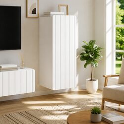 Wall Cabinet Dimensions 33 x 34.5 x 94 cm White Engineered Wood