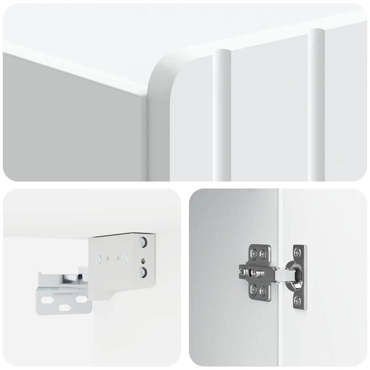 Wall-Mounted Storage Cabinet Living Room White 33 x 34.5 x 94 cm Engineered Wood Shelves