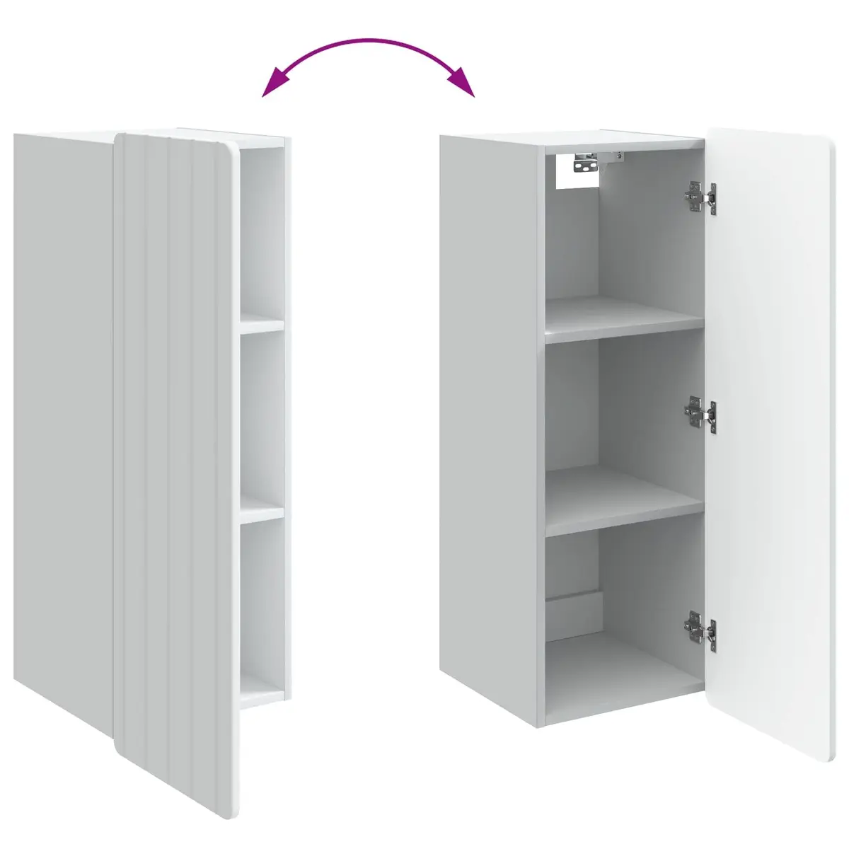 Wall-Mounted Storage Cabinet Living Room White 33 x 34.5 x 94 cm Engineered Wood Shelves