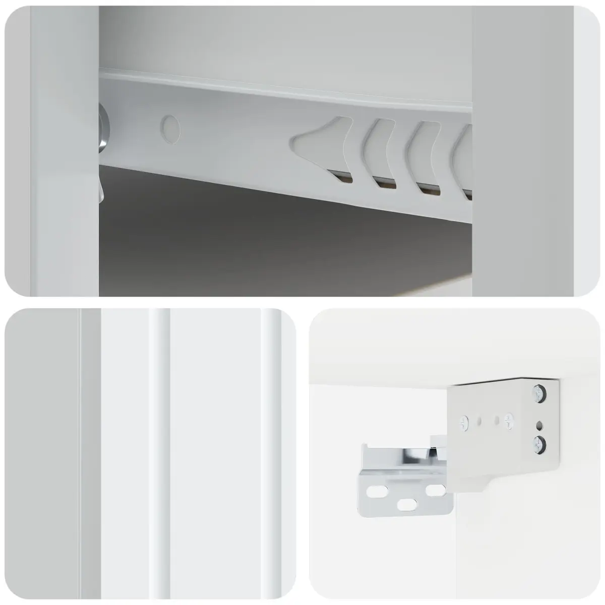 Wall-Mounted Bedside Cabinet Storage Bedroom Nightstand White 33x34.5x24 cm