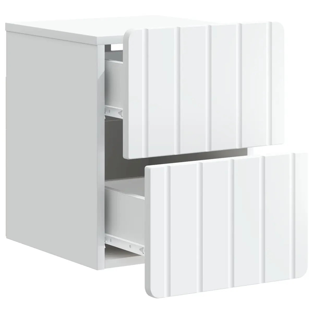 Wall-Mounted Bedside Cabinet White Storage Organiser Small Spaces 33 x 34.5 x 43 cm
