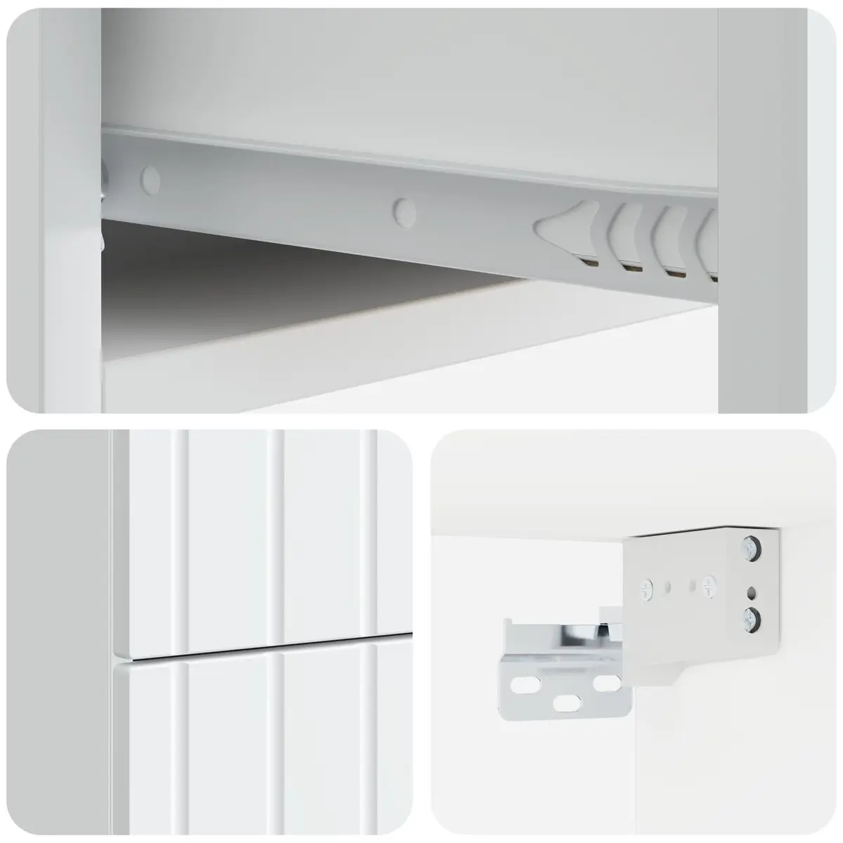 Wall-Mounted Bedside Cabinet White Storage Organiser Small Spaces 33 x 34.5 x 43 cm