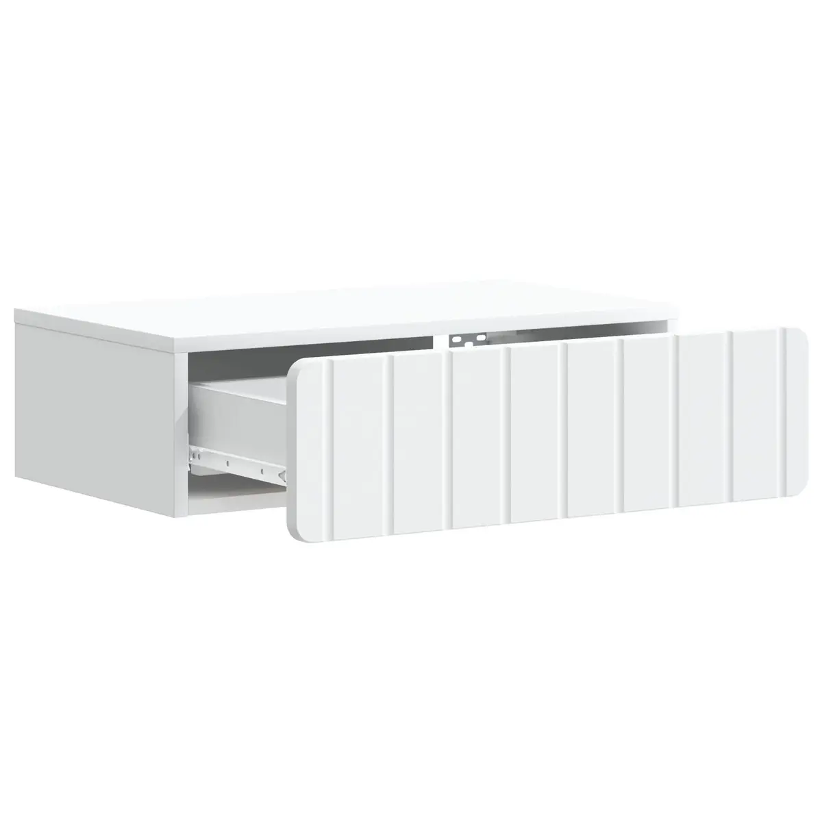 Wall-Mounted Side Table Storage Cabinet for Bedroom Living Room White 59 x 34.5 x 17 cm