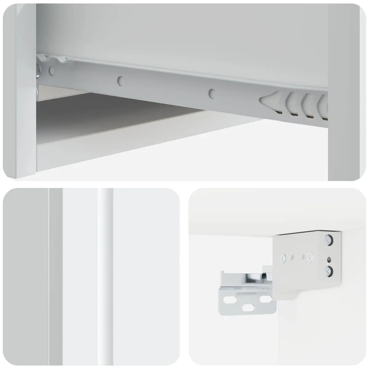 Wall-Mounted Side Table Storage Cabinet for Bedroom Living Room White 59 x 34.5 x 17 cm