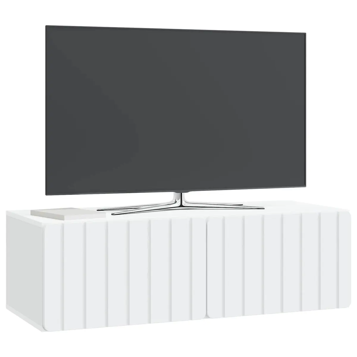 Wall-Mounted TV Cabinet Living Room 98x41x30cm White Modern Storage Unit
