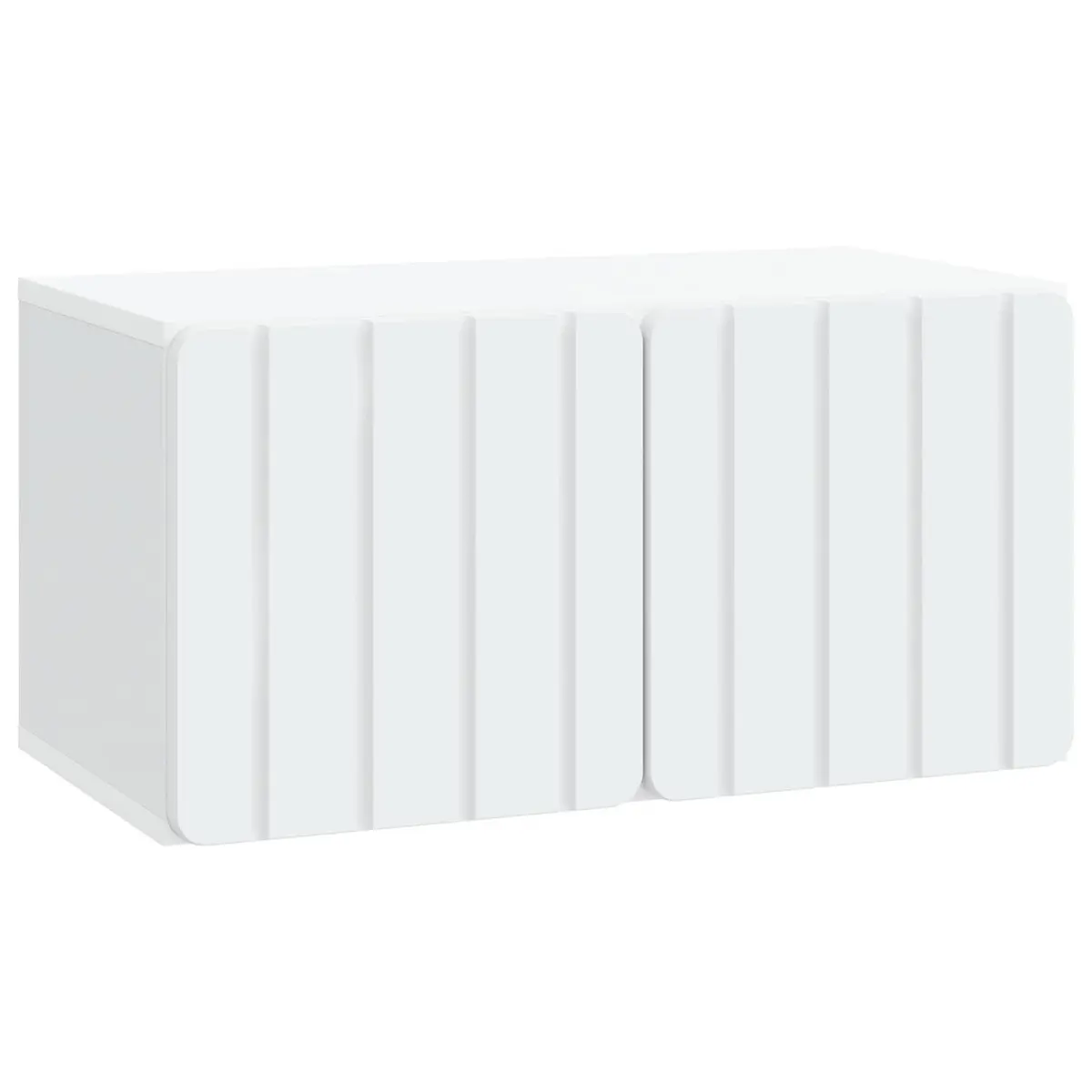 Wall-Mounted TV Cabinet Living Room 59.5 x 31 x 30 cm White Storage Unit