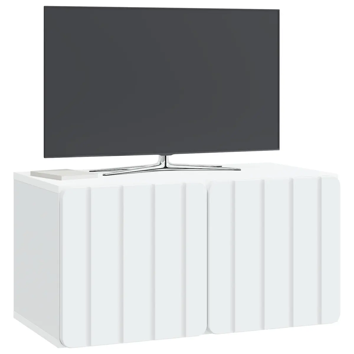 Wall-Mounted TV Cabinet Living Room 59.5 x 31 x 30 cm White Storage Unit