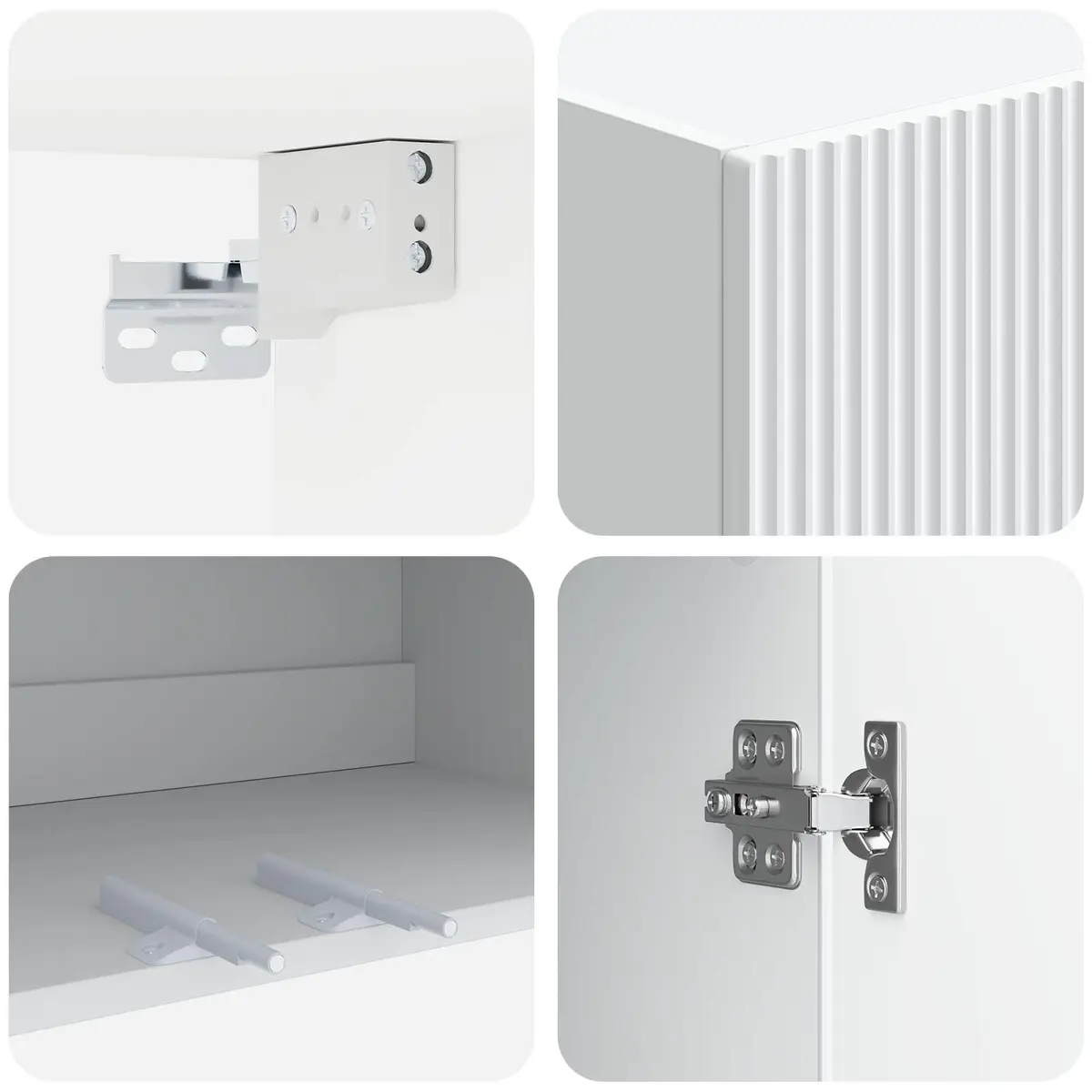 59x31x60cm White Engineered Wood Storage Cabinet