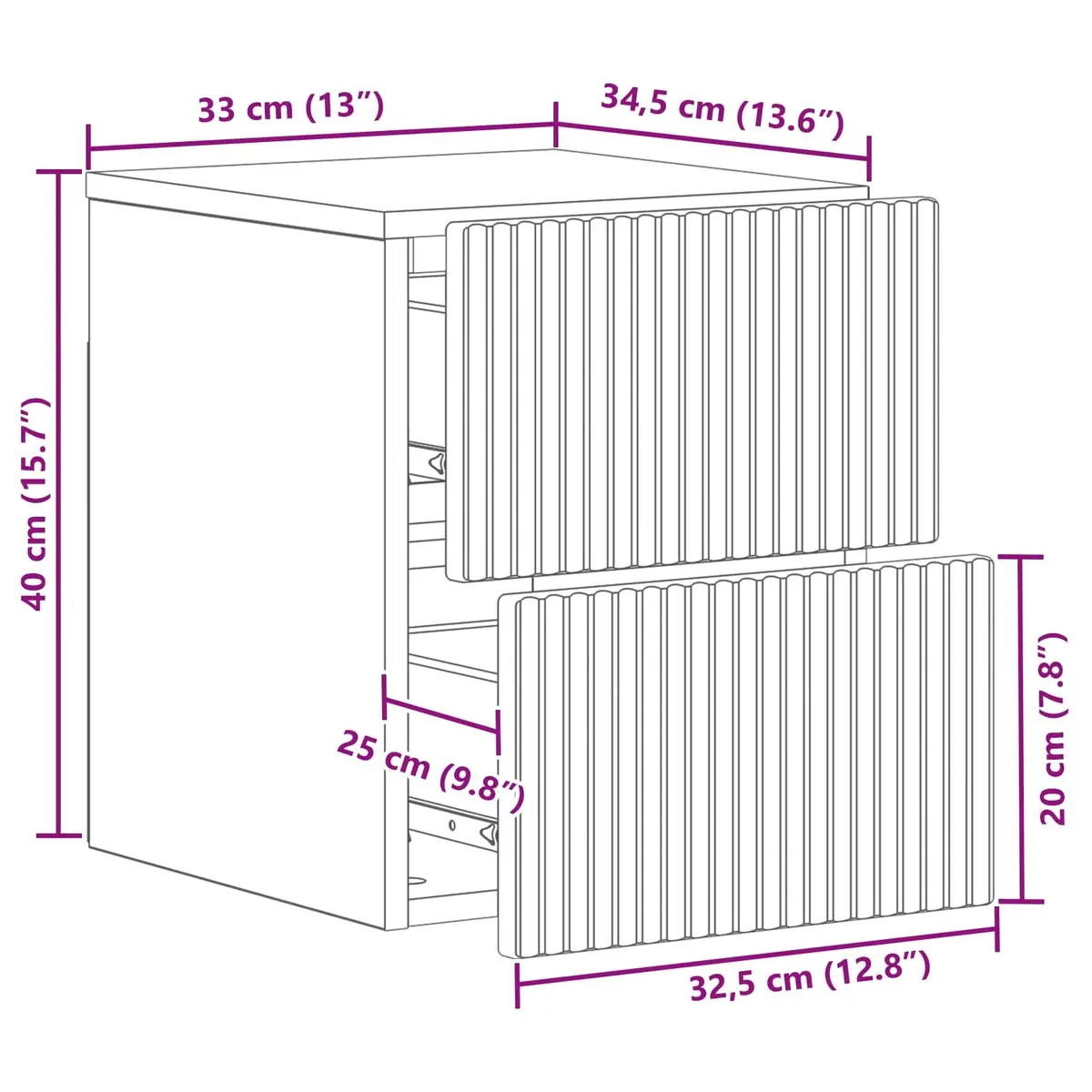 Wall Mounted Storage Shelf Bedside Cabinet White Engineered Wood 33x34.5x40cm