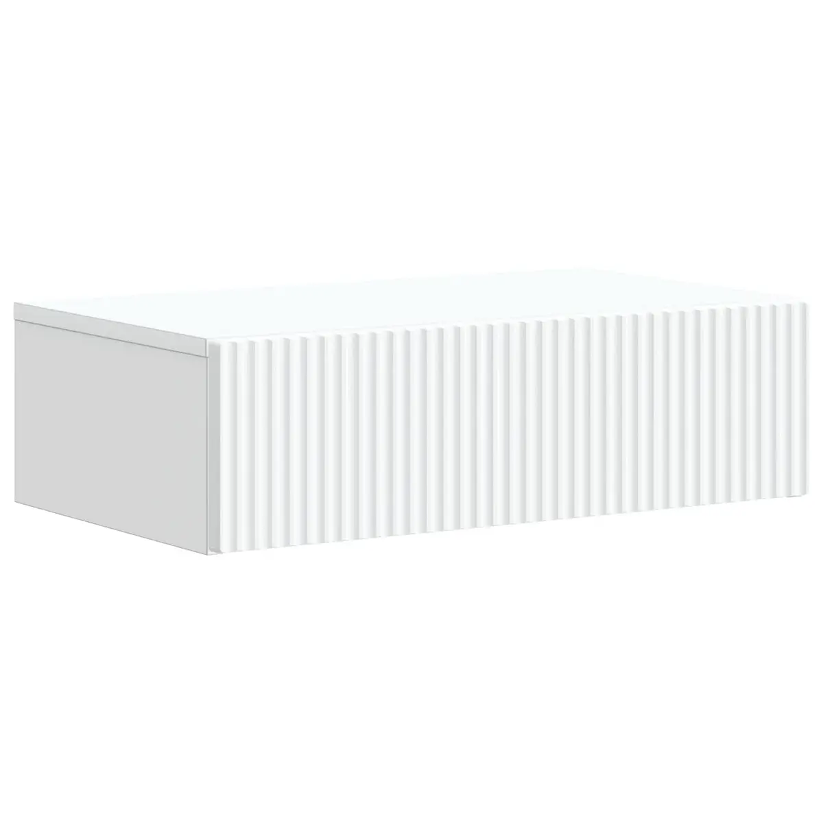 Wall-Mounted Side Table White Modern Storage 59x34.5x17cm Floating Shelf
