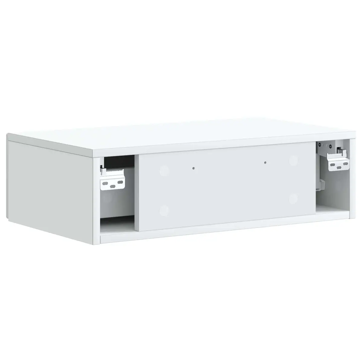 Wall-Mounted Side Table White Modern Storage 59x34.5x17cm Floating Shelf