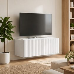 78.5cm Wall-Mounted TV Cabinet in White for Electronics