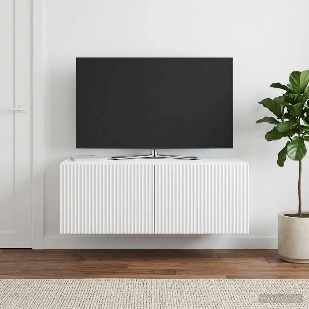 78.5cm Wall-Mounted TV Cabinet in White for Electronics