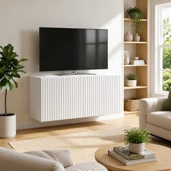 Wall-Mounted TV Cabinet Specifications: White 59.5 x 31 x 30 cm