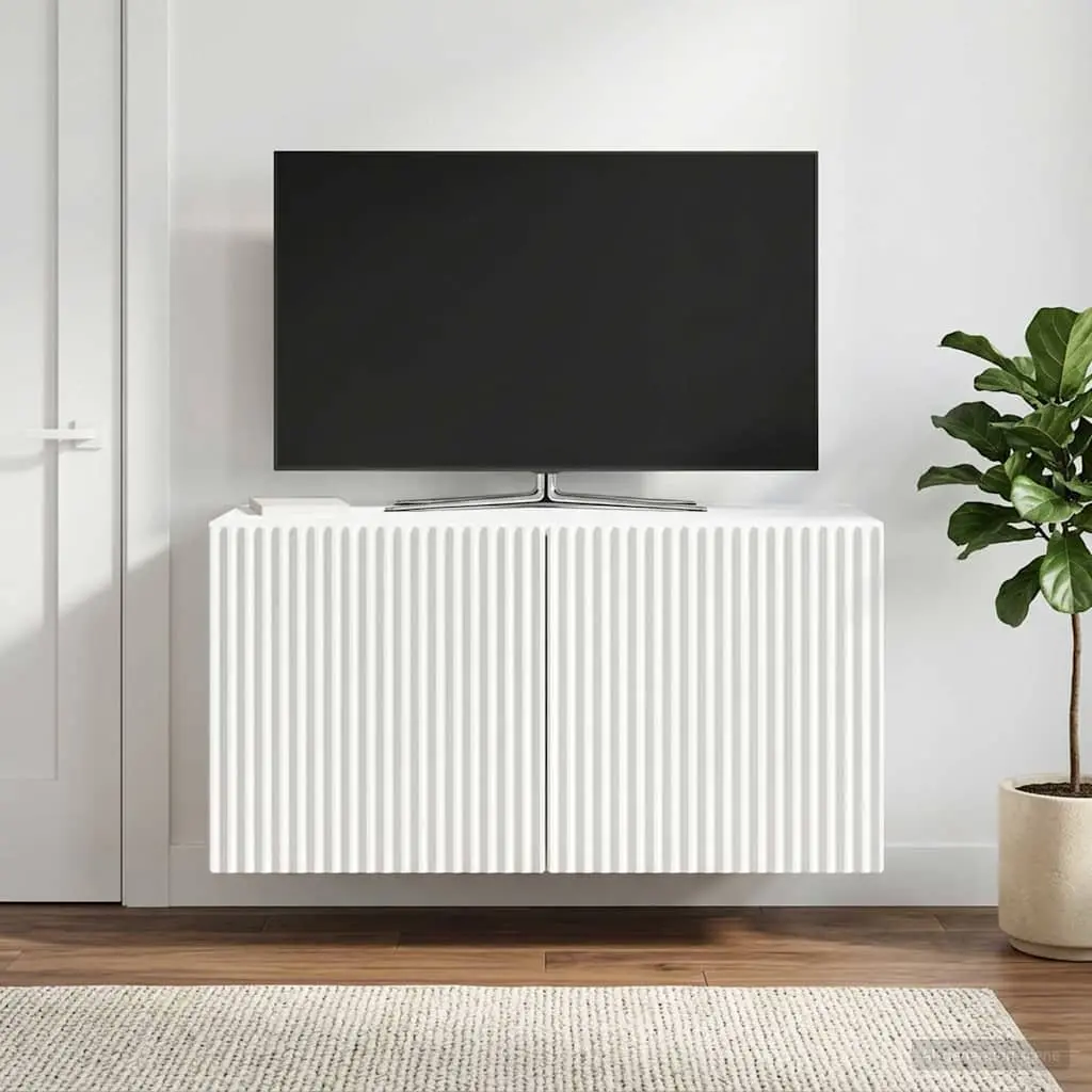 Wall-Mounted TV Cabinet for Living Room Bedroom 59.5 x 31 x 30 cm Modern Storage Unit